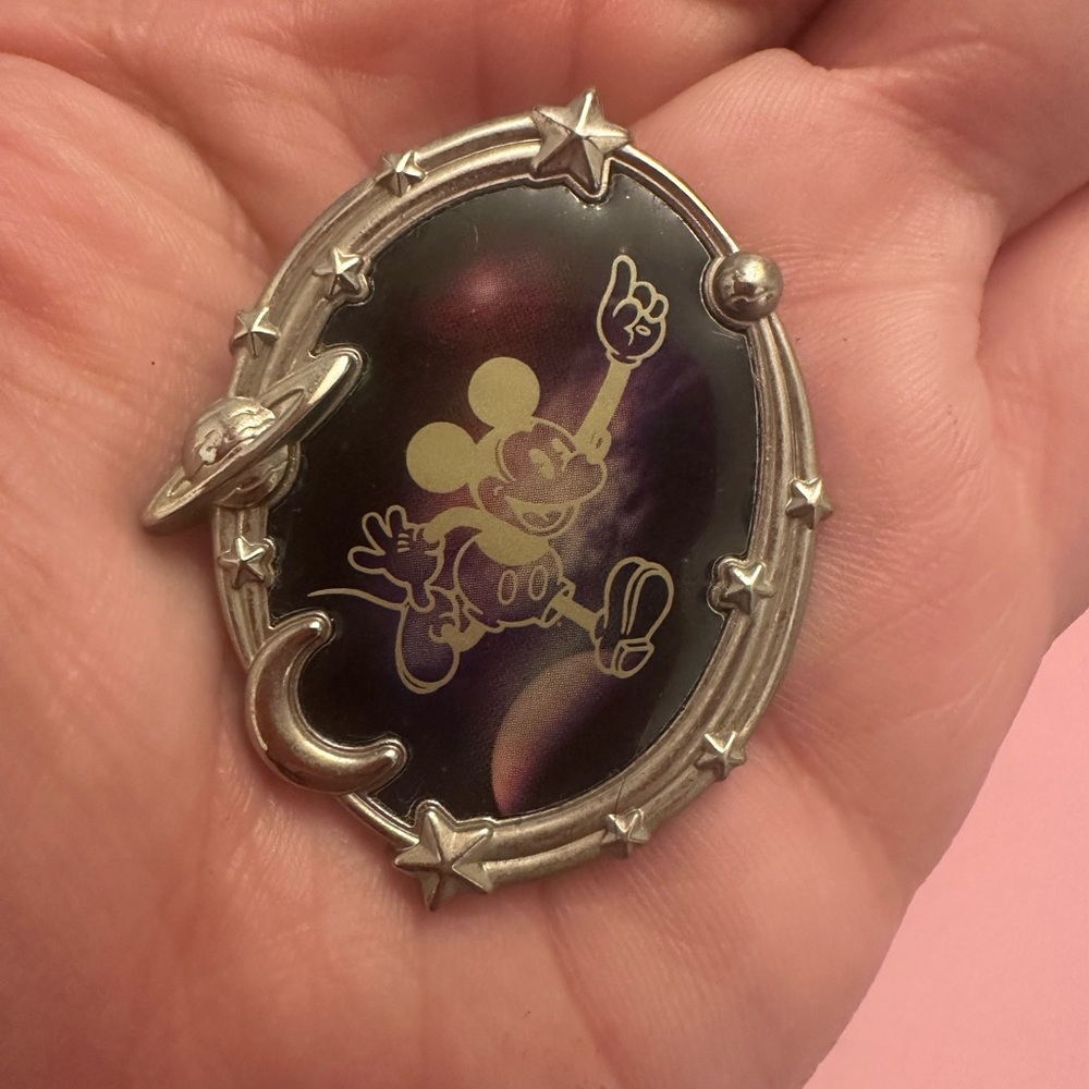 Mickey Mouse Silver and Black Pin